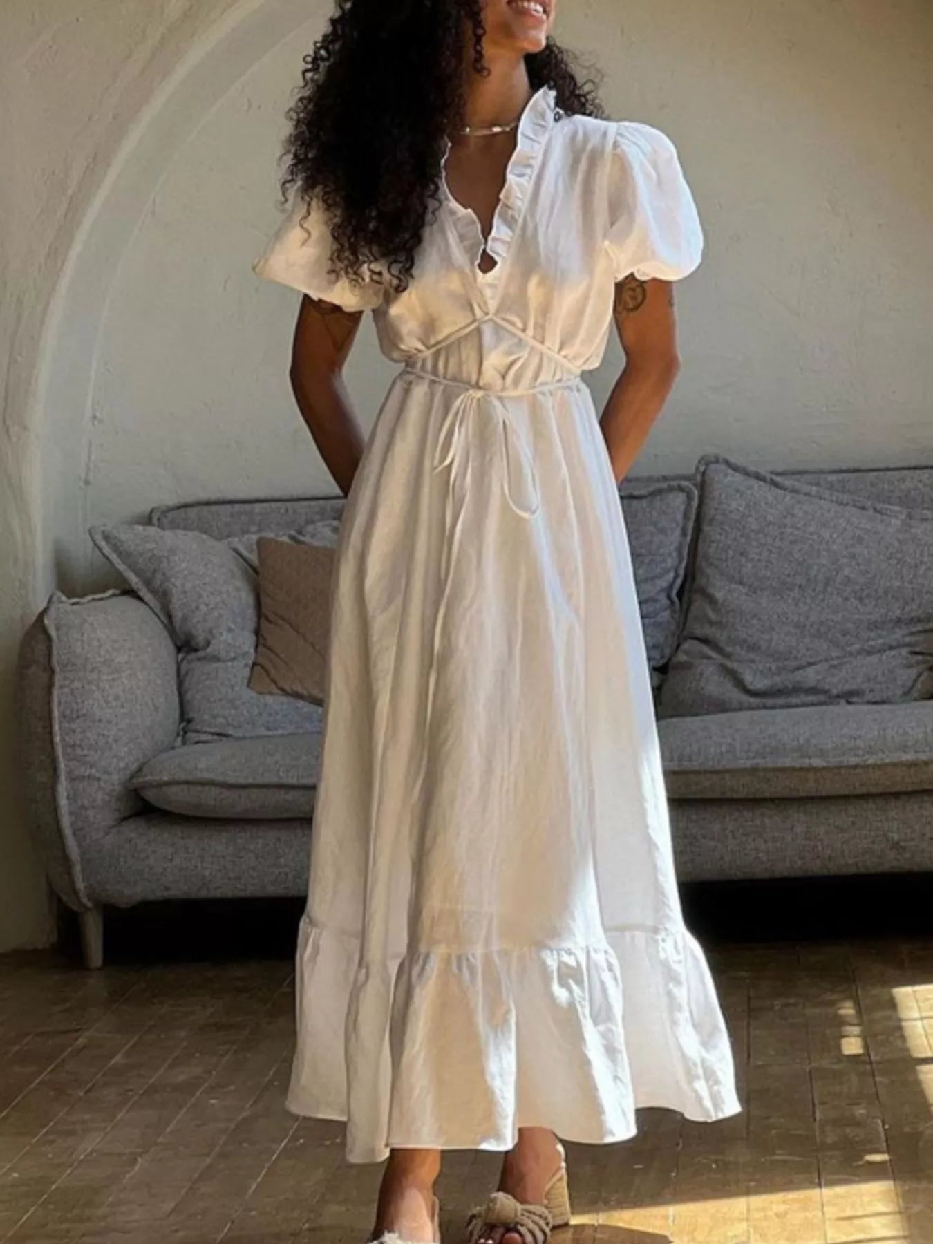 The Camille Tie-Waist Maxi - Maxi Dresse view 1